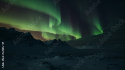 aurora borealis over the mountains