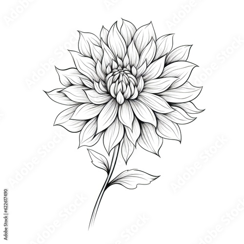 red Dahlia flower ai generated