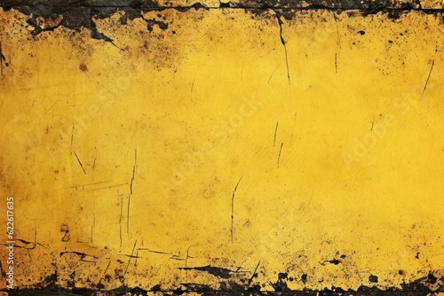 Vibrant Yellow Grunge Wall Texture: Distressed Background with Bold Character