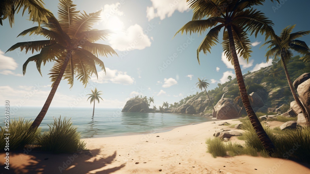 Obraz premium palm tree on the beach