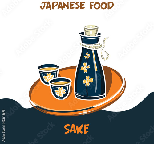 Japanese Food Illustration Sake