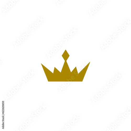 Crown design, golden royal crown isolated on white background