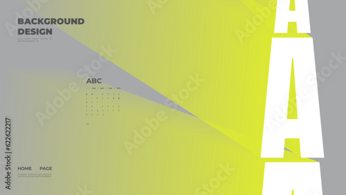 Abstract web page, homepage, landing page concept. Strict and discreet background. Type and 3D shapes.