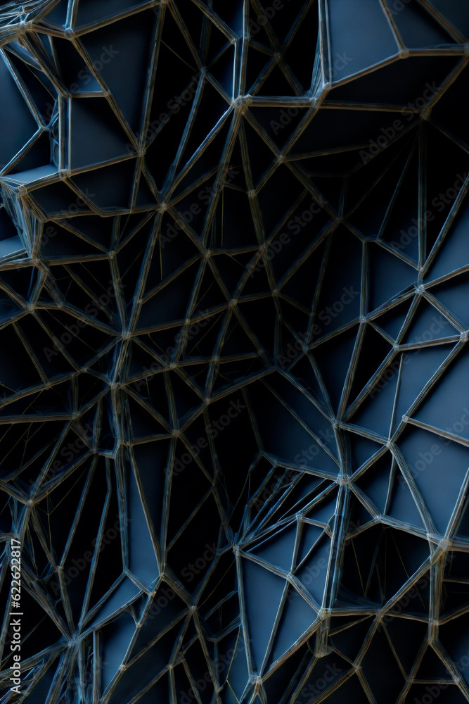 Fototapeta premium Abstract 3d dark lines texture and dark wall background