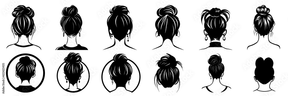 Woman silhouettes set, large pack of vector silhouette design, isolated white background Woman silhouettes set, large pack of vector silhouette design, isolated white background
