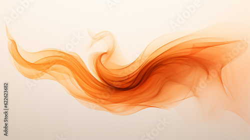 Generative AI image of vibrant abstract orange smoke gracefully swirling, creating a captivating and dynamic backdrop that ignites the imagination.