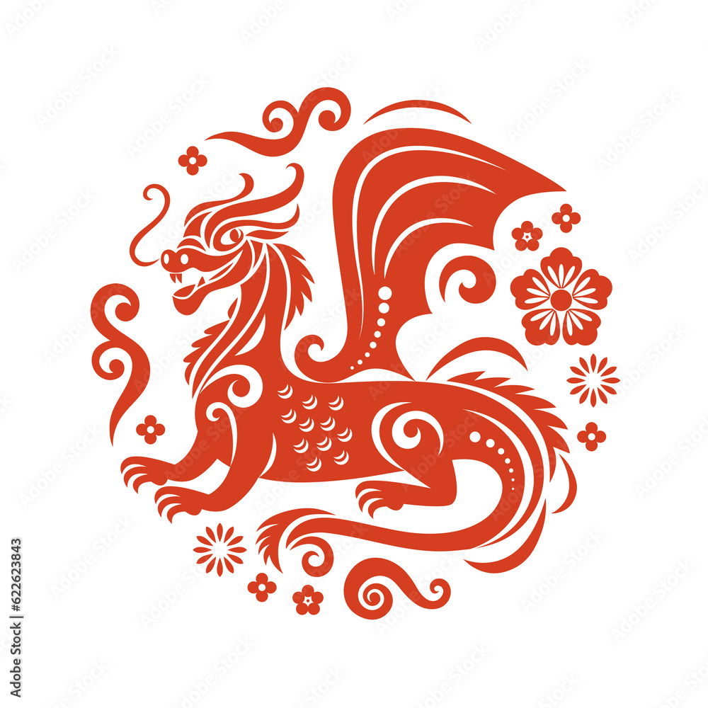 Fototapeta premium Chinese Happy New Year 2024. Year of the Dragon. Symbol of New Year. 