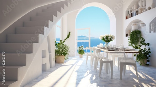 Close-up of luxurious design living room in a contemporary, modern mediteranean villa