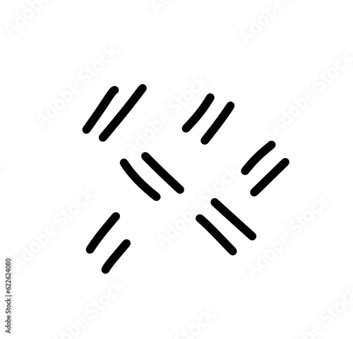Vector abstract hand drawn cute texture cartoony expression sign doodle line stroke brush design Pattern. To fill a void in a drawing. movement curve directional emoticon effects design elements