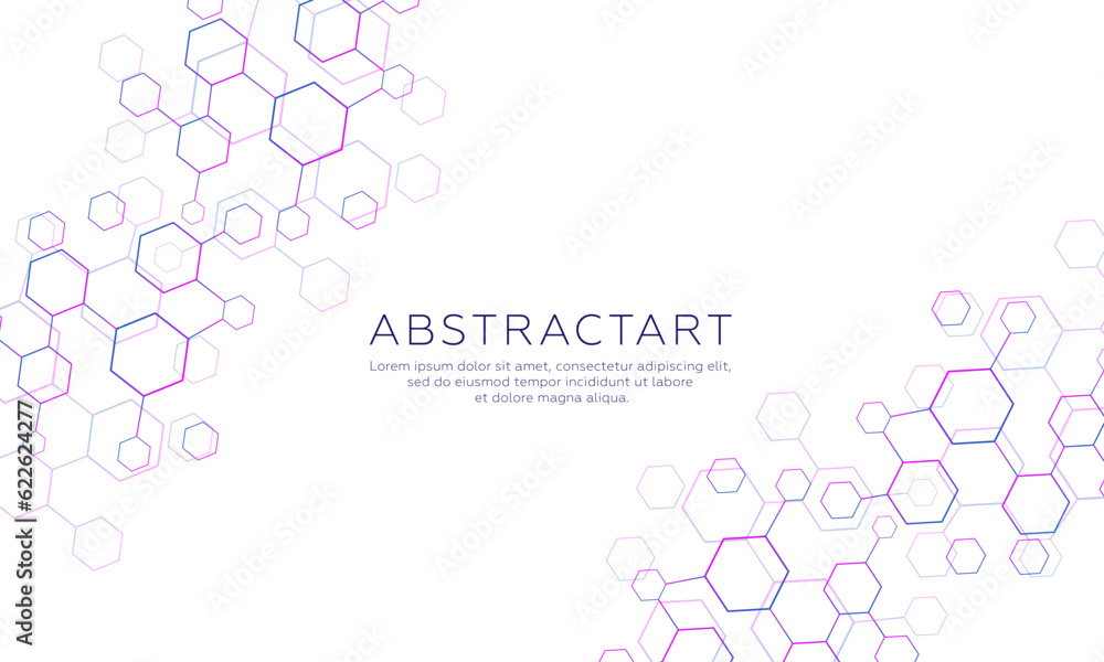 Modern technology vector illustration with square grid. Technology banner template cubes texture. Digital geometric abstraction with lines and dots