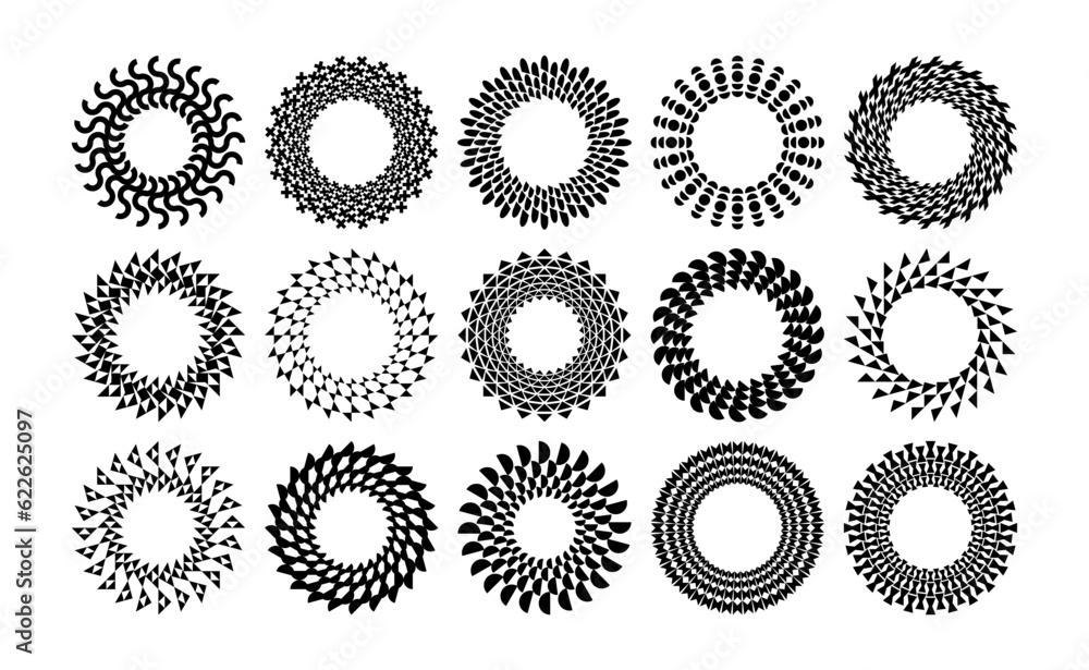 Geometric circle frame logo design set Geometric circle frame logo design set