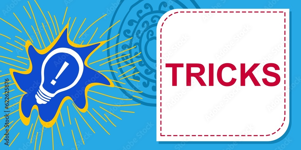 Obraz premium Tricks Bulb Blue Red Yellow Element Text