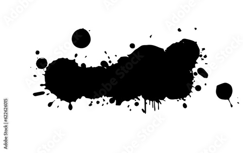 Black blot on a white background. Vector illustration