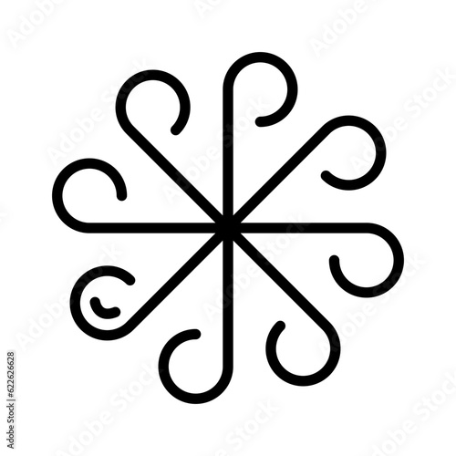 Ayurveda ether icon thin vector sign isolated on white. Ayurveda element icon, ayurveda doshas icon.