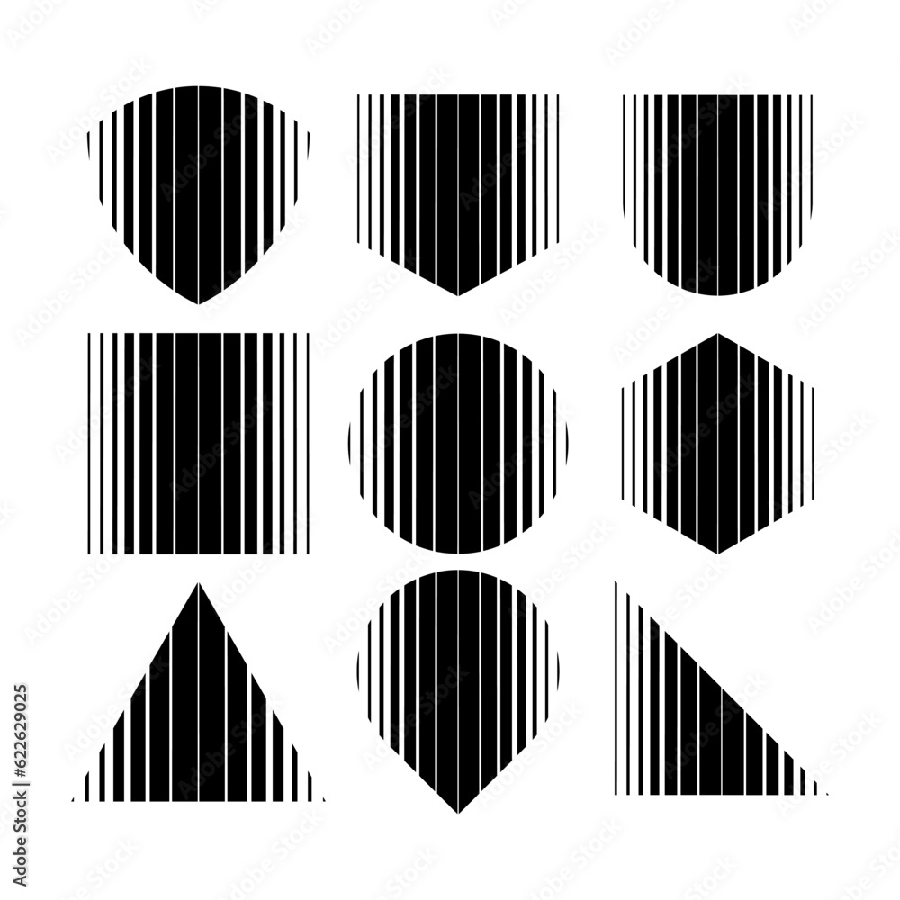 Geometric stripe line basic shape design set Geometric stripe line basic shape design set