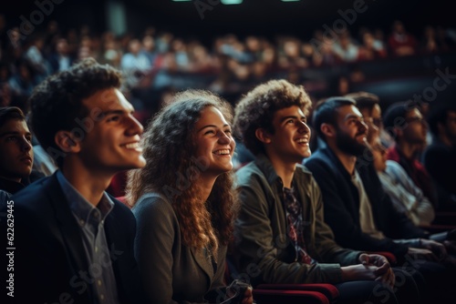 People in the Cinema smiling, Immersed in a Movie