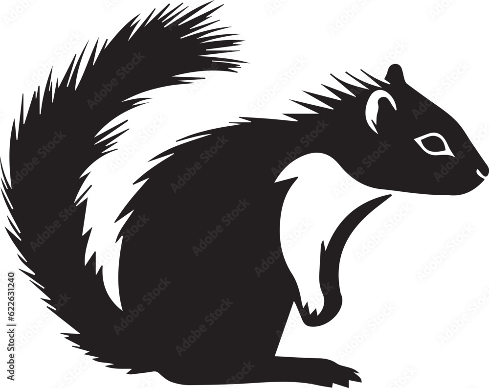 Skunk Black And White, Vector Template Set for Cutting and Printing Skunk Black And White, Vector Template Set for Cutting and Printing