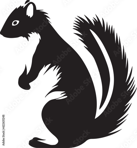 Skunk Black And White  Vector Template Set for Cutting and Printing