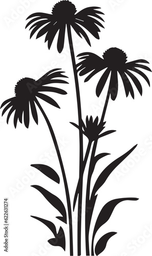 Sneezeweed Black And White, Vector Template Set for Cutting and Printing