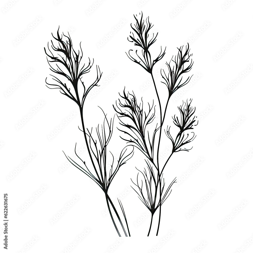 Naklejka premium sketch milfoil ai generated