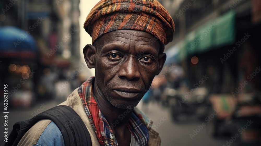 An African gentleman's portrait is a testament to the diversity and vibrancy of African culture, symbolizing the continent's rich tapestry of traditions. AI generated