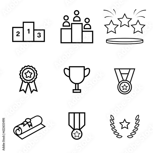 Set of Trophy Winner Awards Icons