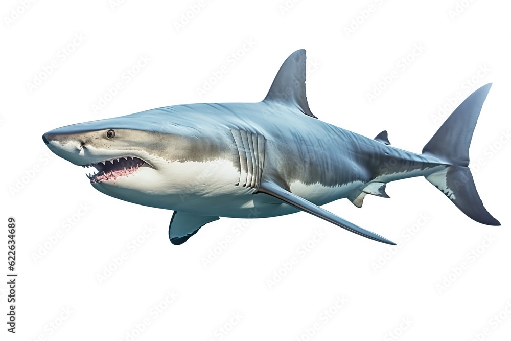 Fototapeta premium Shark on the white background, isolated