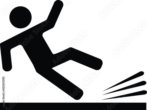 Falling person silhouette vector