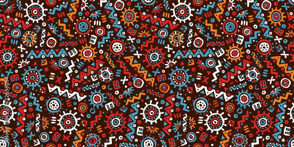 Hand drawn abstract seamless pattern, ethnic background, simple style - great for textiles, banners, wallpapers, wrapping - vector design