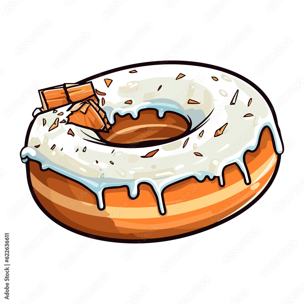 coconut cream donut clip art illustration. Transparent background. Generative Ai coconut cream donut clip art illustration. Transparent background. Generative Ai