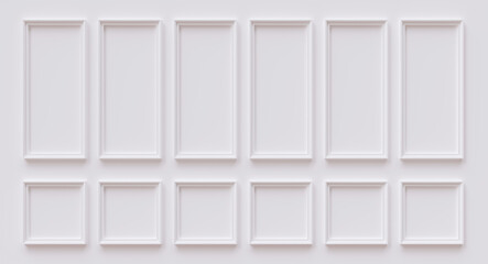 Classic white wainscot Retro wooden panel background. Wall beadboard wood decoration