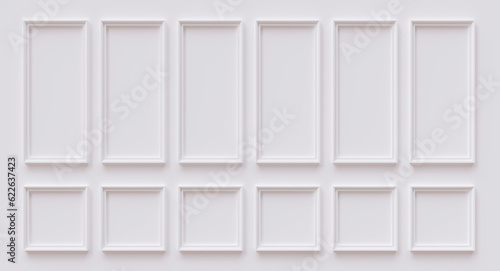 Classic white wainscot Retro wooden panel background. Wall beadboard wood decoration photo