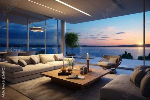 Opulent Abode Luxury Modern Apartment or Penthouse Interior. Generative AI