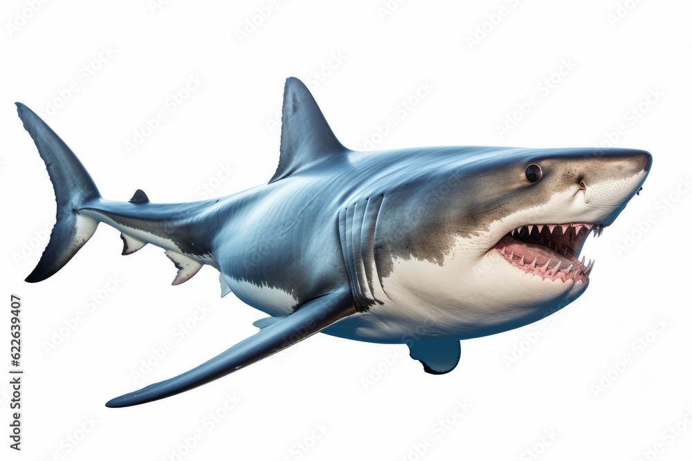 Great shark photo cut out and isolated on white background. Great shark photo cut out and isolated on white background.