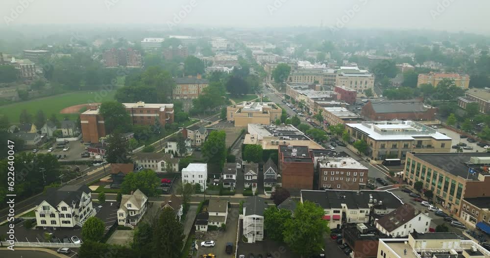 Drone shot of Greenwich town in Connecticut, United States Drone shot of Greenwich town in Connecticut, United States