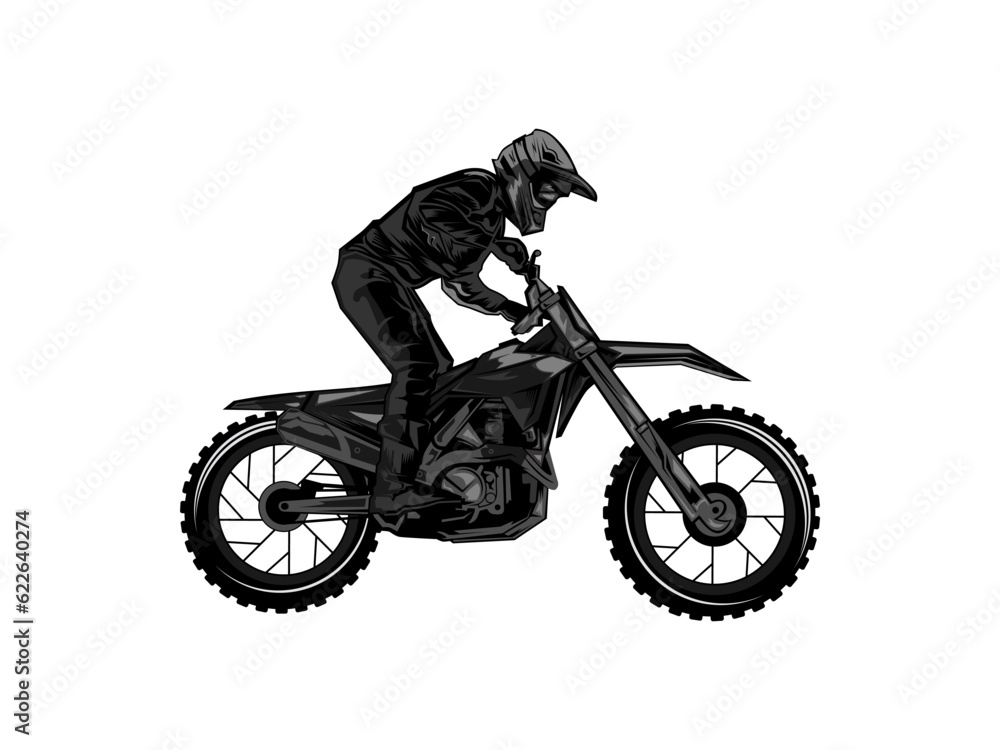 motocross with a rider on a motorbike, motocross logo vector illustration motocross with a rider on a motorbike, motocross logo vector illustration