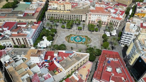 Aerial view of Plaza del Arenal square in Jerez de la Frontera, Andalusia, Spain photo