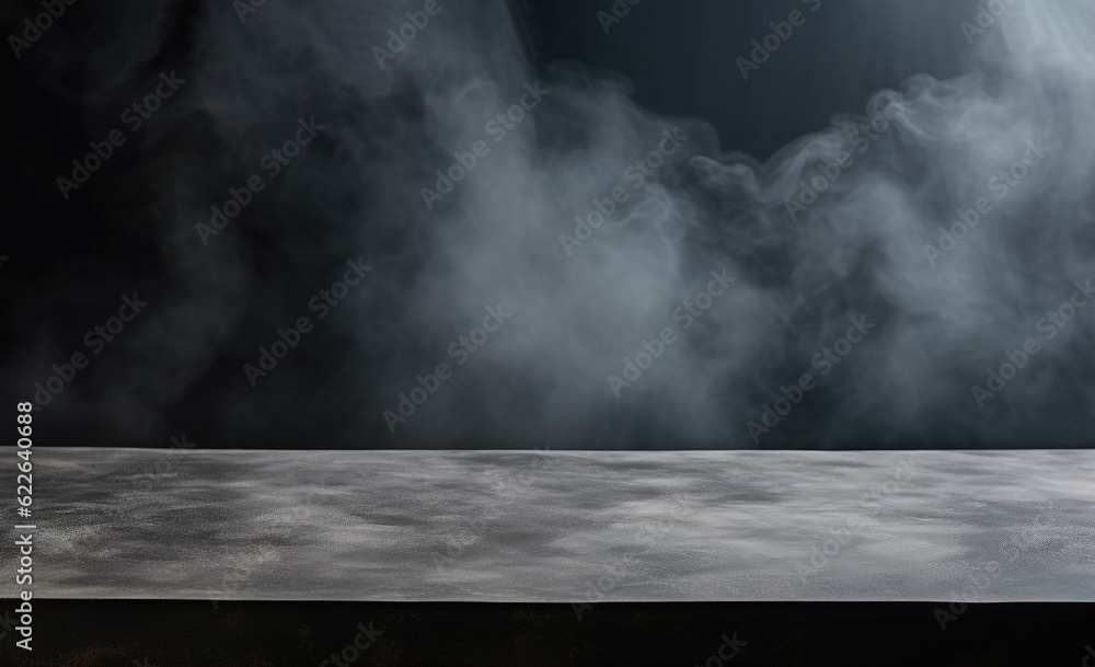 Empty marble table and smoke on black background. High quality photo Empty marble table and smoke on black background. High quality photo