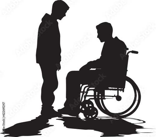 Man on wheelchair Silhouette, Vector illustration, SVG