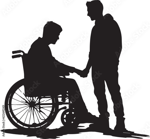 Man on wheelchair Silhouette, Vector illustration, SVG