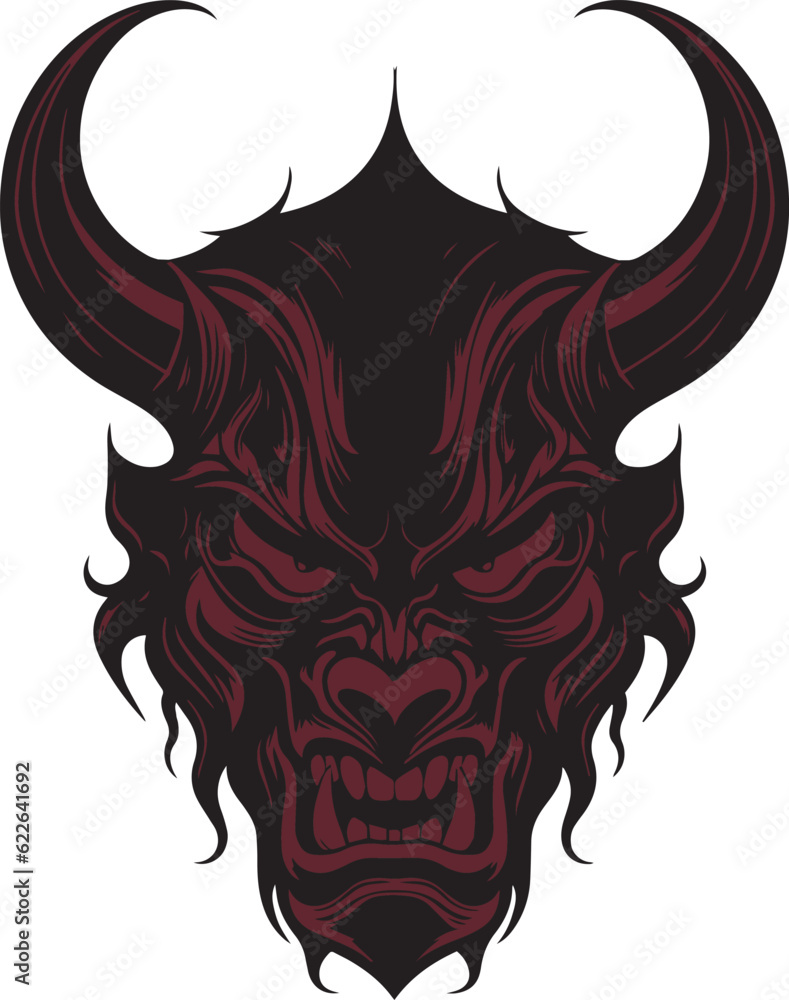 Demon head, Devil mask, Scary mask Vector illustration, SVG
Demon head, Devil mask, Scary mask Vector illustration, SVG