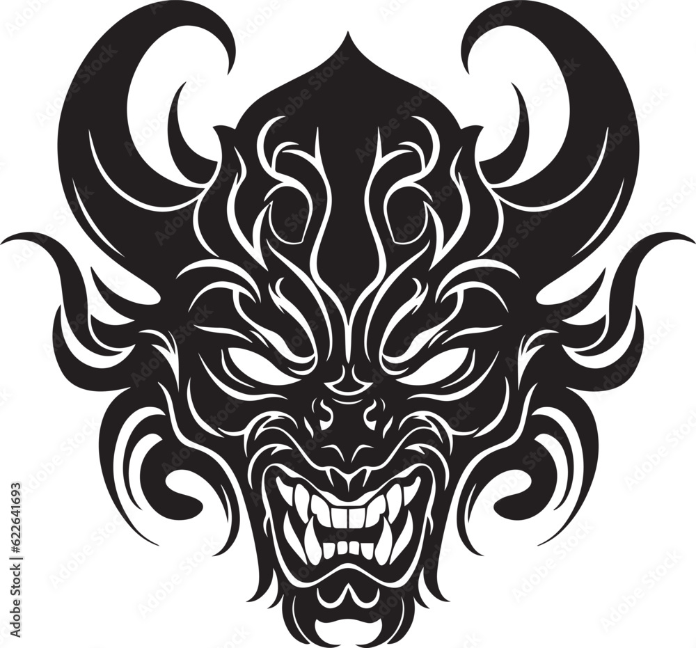 Demon head, Devil mask, Scary mask Vector illustration, SVG
Demon head, Devil mask, Scary mask Vector illustration, SVG