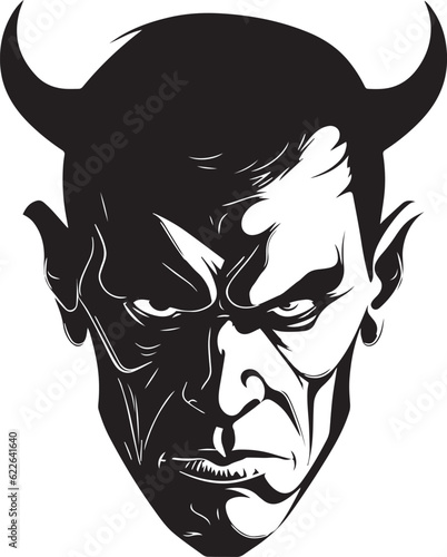 Devil man, Evil Man with horns, Vector illustration, SVG