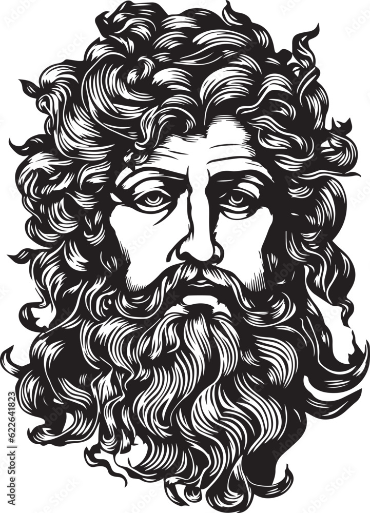 Ancient greek god sculptures, Greece mythology god, vector Illustration, SVG Ancient greek god sculptures, Greece mythology god, vector Illustration, SVG