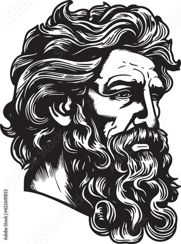 Ancient greek god sculptures, Greece mythology god,  vector Illustration, SVG