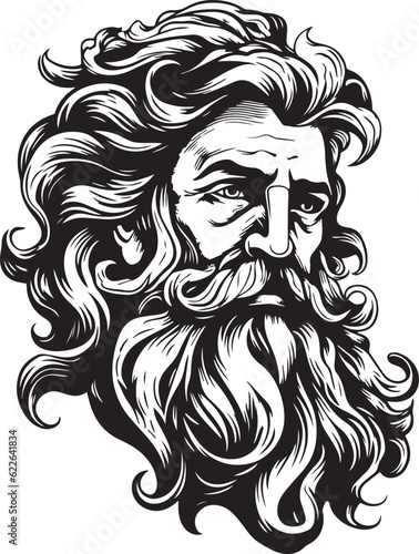 Ancient greek god sculptures, Greece mythology god,  vector Illustration, SVG
