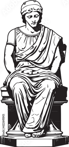 Ancient greek sculptures, Greece mythology sculptures, vector Illustration, SVG
