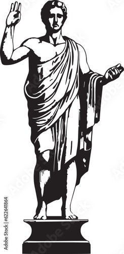 Ancient greek sculptures, Greece mythology sculptures, vector Illustration, SVG