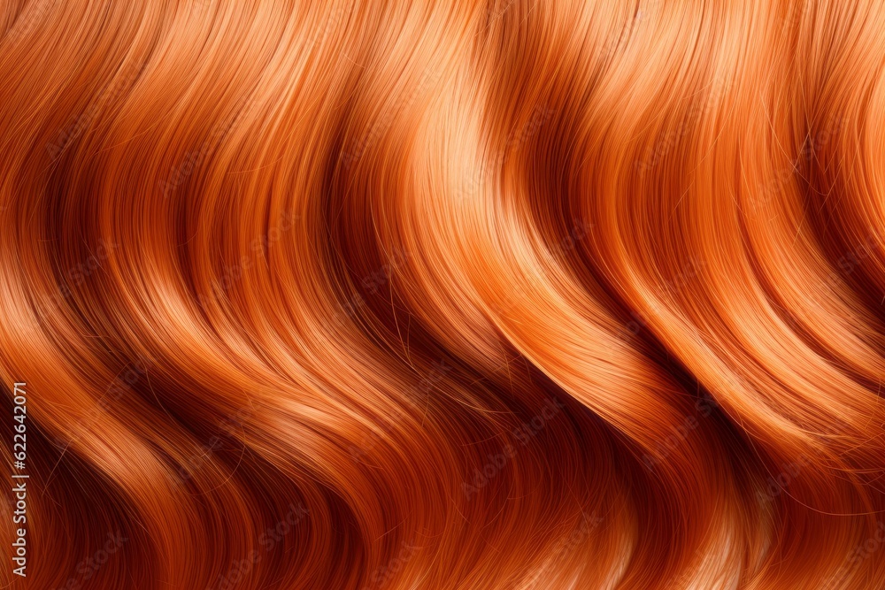 Curly Red or Ginger Hair Close-up. Generative AI. Curly Red or Ginger Hair Close-up. Generative AI.
