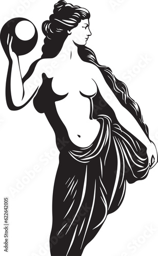Ancient greek sculptures Venus Miloska, Greece mythology sculptures Venus Miloska, Vector Illustration, SVG